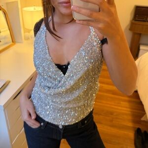 Sparkling Silver Women's Top